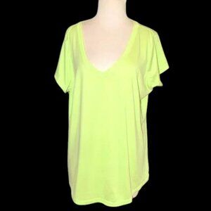 Xersion Athletic Tee Short Sleeve Neon Green Plus Size XXL